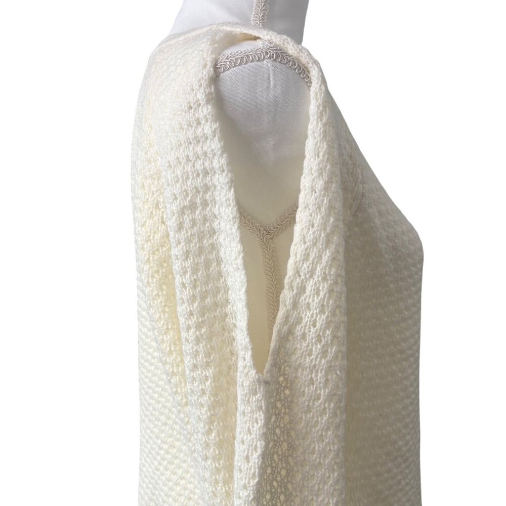 De Ratchild Womens Juniors Cold Shoulder Knit Cream Sweater 2X Long Sleeve - Picture 5 of 14